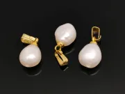 Pandantiv perle de cultura 14~11x9~7mm auriu