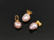 Pandantiv perle de cultura 14~11x9~7mm auriu