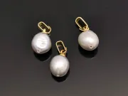 Pandantiv perle de cultura 14~11x9~7mm auriu