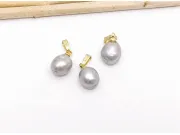 Pandantiv perle de cultura 14~11x9~7mm auriu