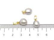 Pandantiv perle de cultura 14~11x9~7mm auriu