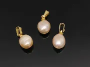 Pandantiv perle de cultura 14~11x9~7mm auriu