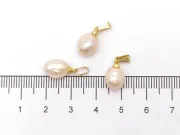 Pandantiv perle de cultura 14~11x9~7mm auriu