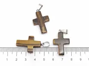 Pandantiv Ochi de tigru cruce 22x17mm