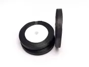 Panglica saten latime 10mm negru (22m)