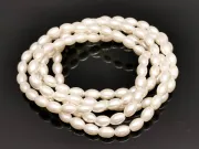 Perle de sticla ovale 6x4mm ivory (sirag)