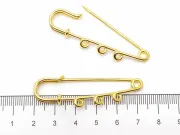 Ac de brosa cu trei bucle 50x14x7mm auriu