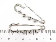 Ac de brosa cu trei bucle 50x14x7mm argintiu inchis