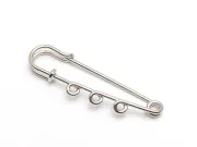 Ac de brosa cu trei bucle 50x14x7mm argintiu inchis