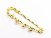Ac de brosa cu trei bucle 50x14x7mm auriu