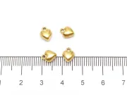 Charm otel inoxidabil 304 auriu placat IP inima 8x6x4mm
