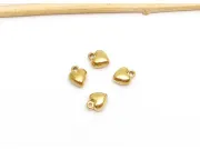 Charm otel inoxidabil 304 auriu placat IP inima 8x6x4mm