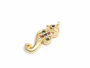 Charm calut de mare din cubic zirconia auriu 15x5.5mm