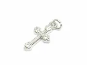 Charm cruce din cubic zirconia argintiu 15x8mm