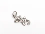 Charm soparla din cubic zirconia argintiu 14x6mm