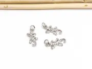 Charm soparla din cubic zirconia argintiu 14x6mm