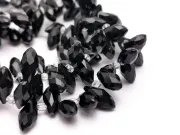Cristal briolete 12x6mm negru (sirag)