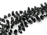 Cristal briolete 12x6mm negru (sirag)