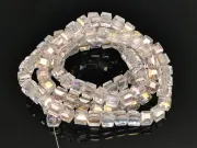 Margele cristal cub fatetat 6mm transparent AB (sirag)