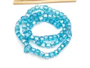 Margele cristal cub fatetat 6mm turcoaz AB (sirag)