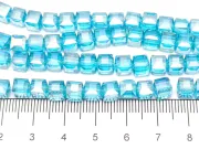 Margele cristal cub fatetat 6mm turcoaz AB (sirag)