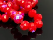 Margele cristal rondel fatetat 8x6mm rosu opac heliotrop (sirag)