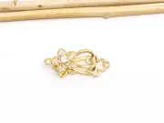 Inchizatoare cubic zirconia floare 27x11x8mm auriu
