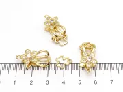 Inchizatoare cubic zirconia floare 27x11x8mm auriu