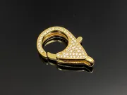 Inchizatoare cubic zirconia 25x15x5.5mm placata cu aur 18K (1buc)
