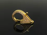 Inchizatoare cubic zirconia 25x15x5.5mm placata cu aur 18K (1buc)