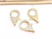Inchizatoare cubic zirconia 25x15x5.5mm placata cu aur 18K (1buc)