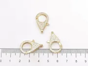 Inchizatoare cubic zirconia 25x15x5.5mm placata cu aur 18K (1buc)