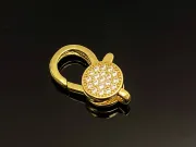 Inchizatoare cubic zirconia 19x12.5x4.5mm placata cu aur 18K (1buc)