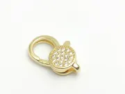 Inchizatoare cubic zirconia 19x12.5x4.5mm placata cu aur 18K (1buc)
