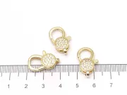 Inchizatoare cubic zirconia 19x12.5x4.5mm placata cu aur 18K (1buc)