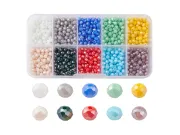Kit creativ margele cristale rondele 4x3mm 1000 buc + cutie compartimentata