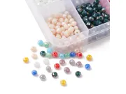 Kit creativ margele cristale rondele 4x3mm 1000 buc + cutie compartimentata