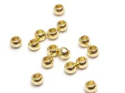 Margele otel inoxidabil 304 - 2x1.2mm placat cu aur 24K (1buc)