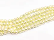 Perle de sticla calitate a 6mm galben pal (sirag)