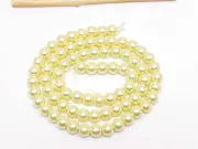 Perle de sticla calitate a 6mm galben pal (sirag)