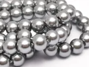 Perle de sticla calitate a 6mm gri (sirag)