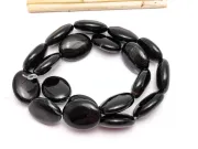 Agate negru oval plat 20x15mm (sirag)