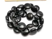 Agate negru rotund plat 14mm (sirag)