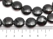 Agate negru rotund plat 14mm (sirag)