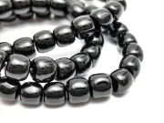 Agate negru tub 6x5mm (sirag)