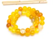 Sirag agate striped sfere 8mm galben portocaliu