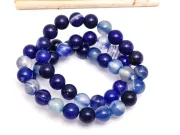 Sirag agate striped sfere 8mm albastru