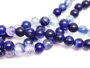 Sirag agate striped sfere 8mm albastru