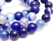 Sirag agate striped sfere 8mm albastru