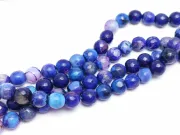 Sirag agate fatetat 8mm albastru mov